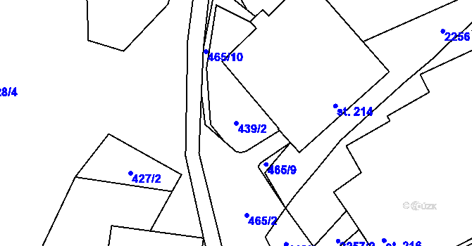 Parcela st. 439/2 v KÚ Dolní Újezd u Litomyšle, Katastrální mapa