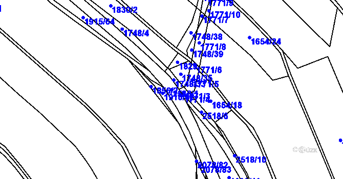 Parcela st. 2518/1 v KÚ Dolní Újezd u Litomyšle, Katastrální mapa