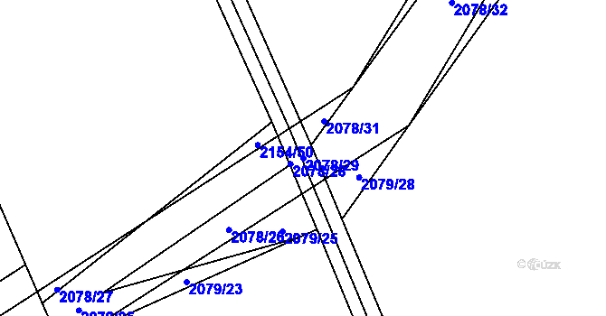 Parcela st. 2078/29 v KÚ Dolní Újezd u Litomyšle, Katastrální mapa