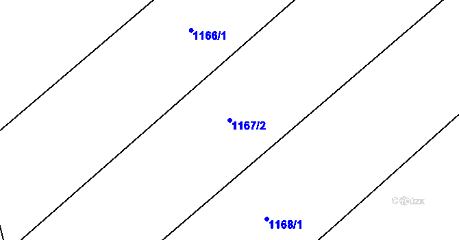 Parcela st. 1167/2 v KÚ Dolní Újezd u Litomyšle, Katastrální mapa