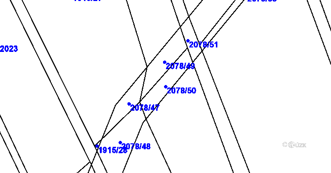 Parcela st. 2078/50 v KÚ Dolní Újezd u Litomyšle, Katastrální mapa