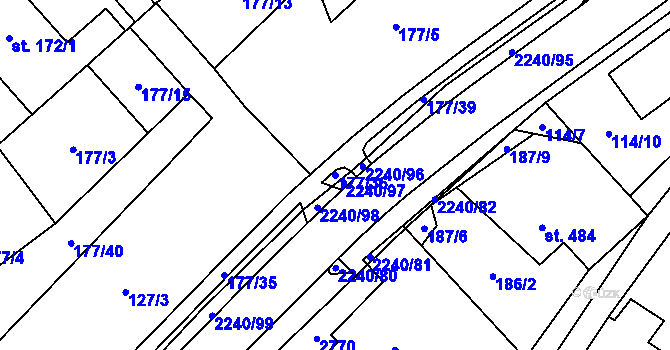 Parcela st. 177/36 v KÚ Dolní Újezd u Litomyšle, Katastrální mapa