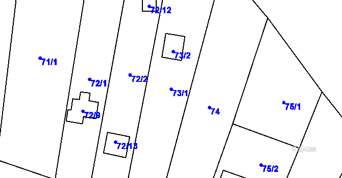 Parcela st. 73/1 v KÚ Dolní Věstonice, Katastrální mapa