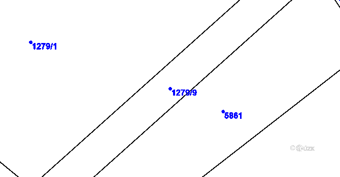 Parcela st. 1279/9 v KÚ Dolní Věstonice, Katastrální mapa