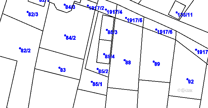 Parcela st. 85/4 v KÚ Dolní Věstonice, Katastrální mapa
