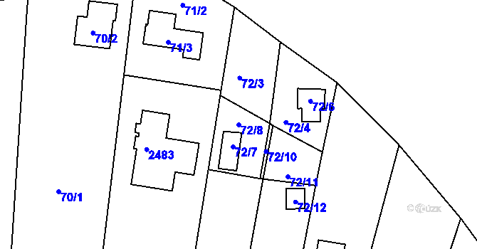 Parcela st. 72/8 v KÚ Dolní Věstonice, Katastrální mapa