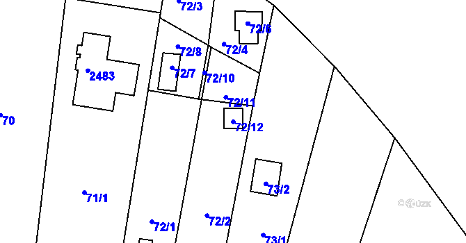 Parcela st. 72/12 v KÚ Dolní Věstonice, Katastrální mapa