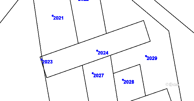 Parcela st. 2024 v KÚ Dolní Věstonice, Katastrální mapa