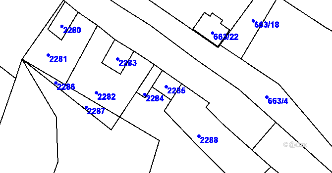 Parcela st. 2285 v KÚ Dolní Věstonice, Katastrální mapa