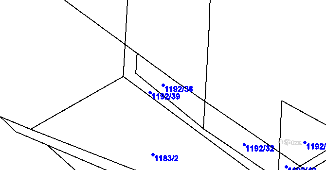 Parcela st. 1192/38 v KÚ Dolní Věstonice, Katastrální mapa