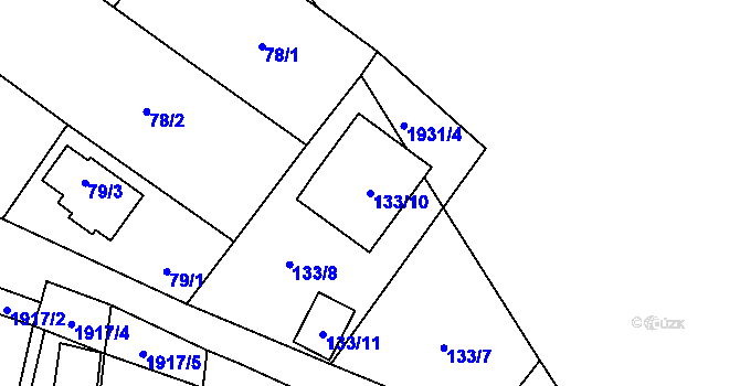 Parcela st. 133/10 v KÚ Dolní Věstonice, Katastrální mapa