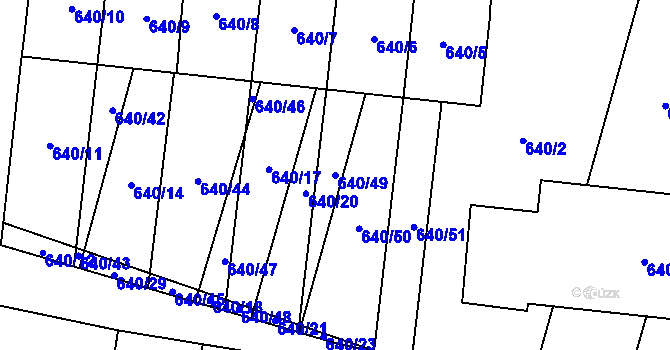 Parcela st. 640/49 v KÚ Dolní Věstonice, Katastrální mapa