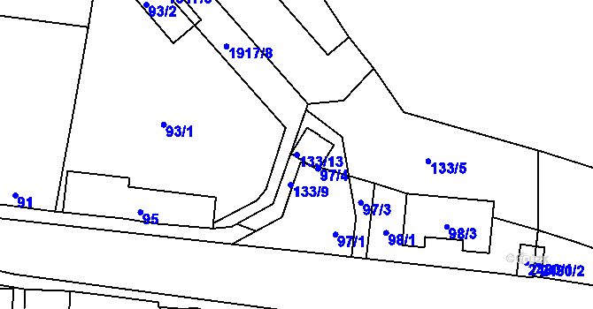 Parcela st. 133/13 v KÚ Dolní Věstonice, Katastrální mapa