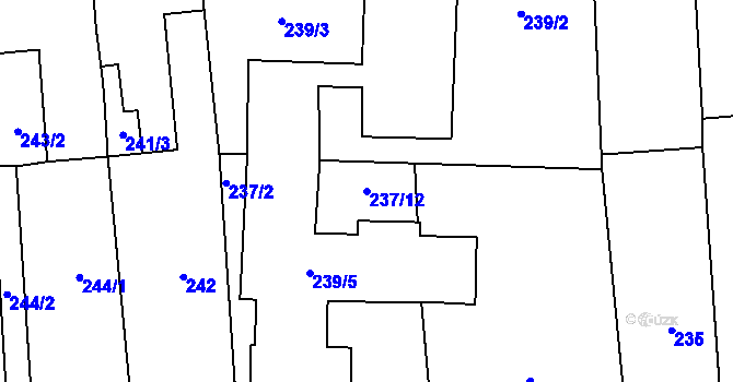 Parcela st. 237/12 v KÚ Dolní Věstonice, Katastrální mapa