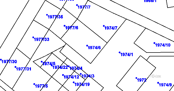 Parcela st. 1974/6 v KÚ Dolní Věstonice, Katastrální mapa
