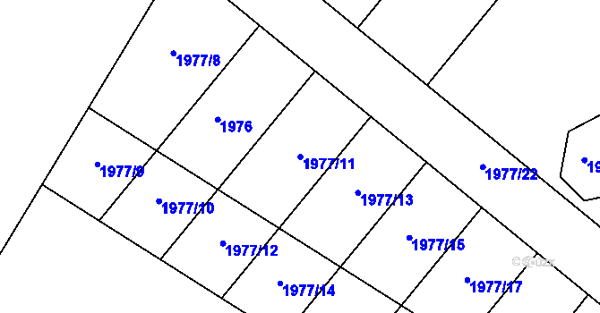 Parcela st. 1977/11 v KÚ Dolní Věstonice, Katastrální mapa
