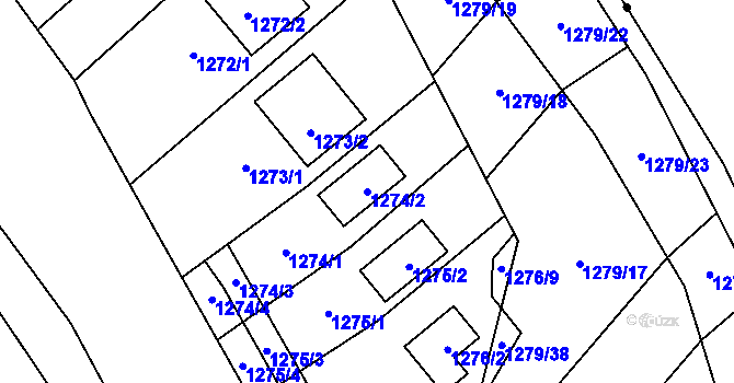 Parcela st. 1274/2 v KÚ Dolní Věstonice, Katastrální mapa