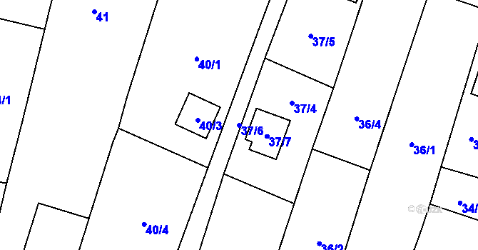 Parcela st. 37/6 v KÚ Dolní Věstonice, Katastrální mapa
