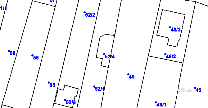 Parcela st. 52/4 v KÚ Dolní Věstonice, Katastrální mapa
