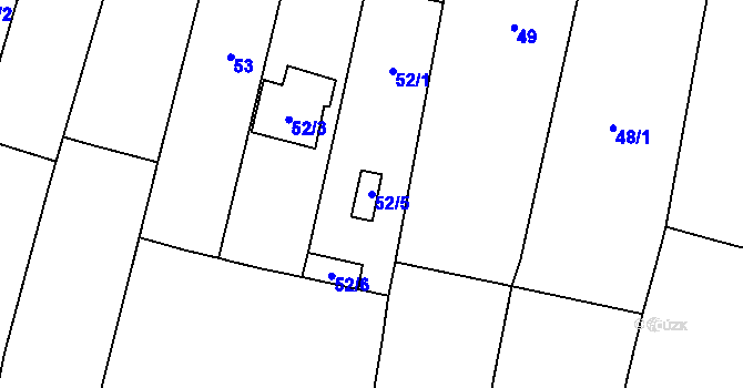 Parcela st. 52/5 v KÚ Dolní Věstonice, Katastrální mapa