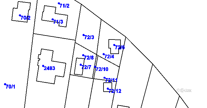 Parcela st. 72/4 v KÚ Dolní Věstonice, Katastrální mapa