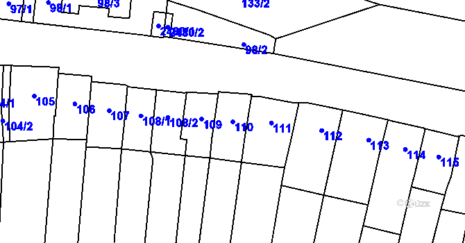 Parcela st. 110 v KÚ Dolní Věstonice, Katastrální mapa
