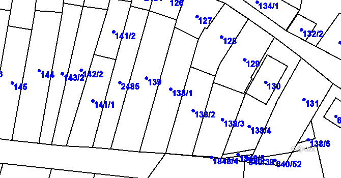Parcela st. 138/1 v KÚ Dolní Věstonice, Katastrální mapa