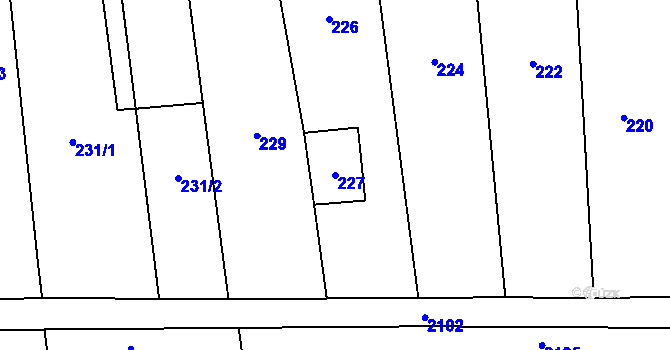 Parcela st. 227 v KÚ Dolní Věstonice, Katastrální mapa