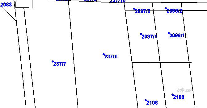 Parcela st. 237/1 v KÚ Dolní Věstonice, Katastrální mapa