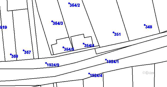 Parcela st. 354/4 v KÚ Dolní Věstonice, Katastrální mapa