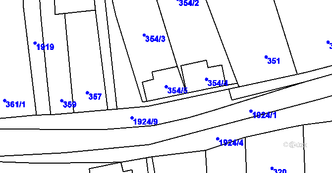 Parcela st. 354/5 v KÚ Dolní Věstonice, Katastrální mapa