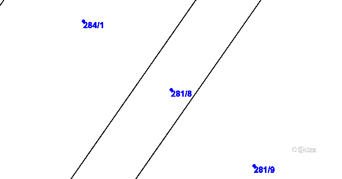 Parcela st. 281/8 v KÚ Dolní Vilémovice, Katastrální mapa