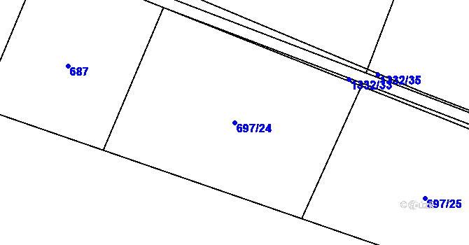Parcela st. 697/24 v KÚ Dolní Vilémovice, Katastrální mapa