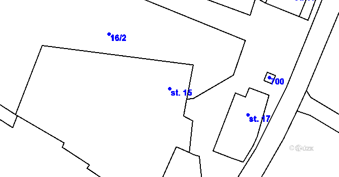 Parcela st. 15 v KÚ Dolní Vilímeč, Katastrální mapa