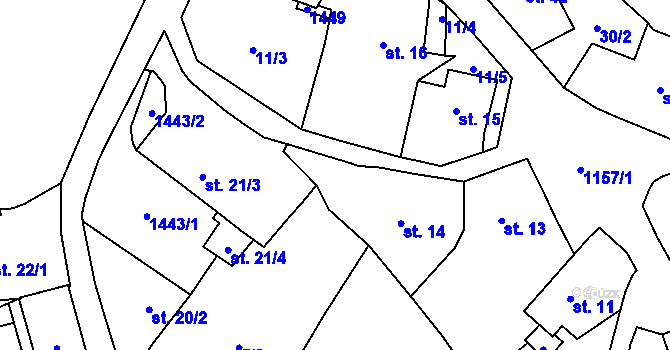 Parcela st. 11/6 v KÚ Chvalov, Katastrální mapa