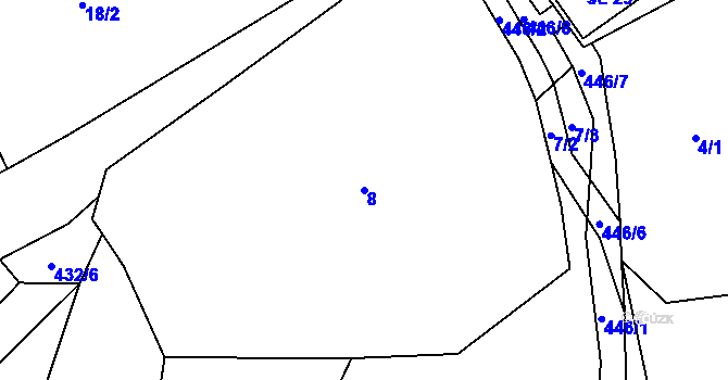 Parcela st. 8 v KÚ Brtná u Dolního Žandova, Katastrální mapa