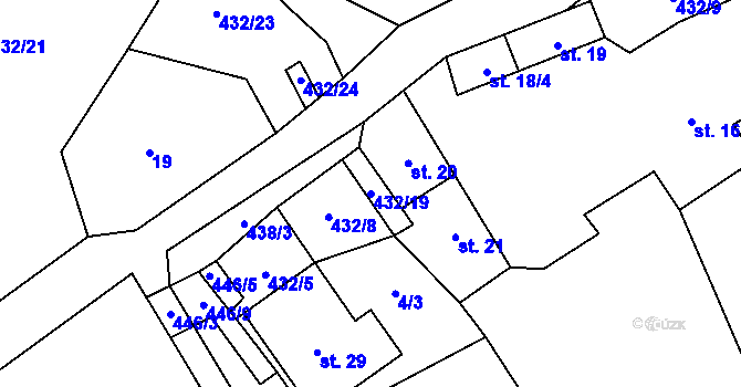 Parcela st. 432/19 v KÚ Brtná u Dolního Žandova, Katastrální mapa
