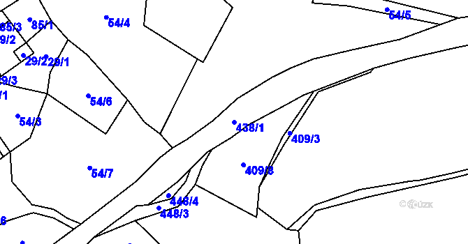 Parcela st. 438/1 v KÚ Brtná u Dolního Žandova, Katastrální mapa