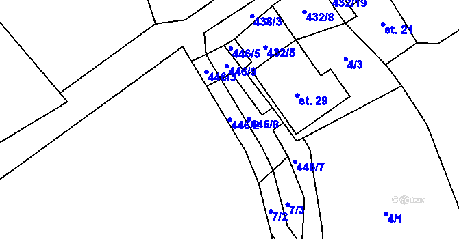 Parcela st. 446/2 v KÚ Brtná u Dolního Žandova, Katastrální mapa