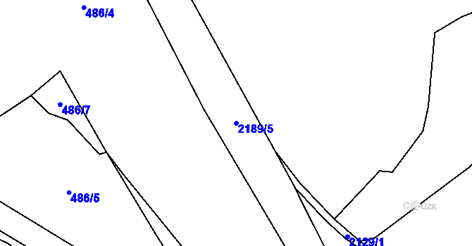 Parcela st. 2189/5 v KÚ Dolní Žandov, Katastrální mapa