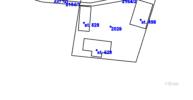 Parcela st. 529 v KÚ Dolní Žandov, Katastrální mapa