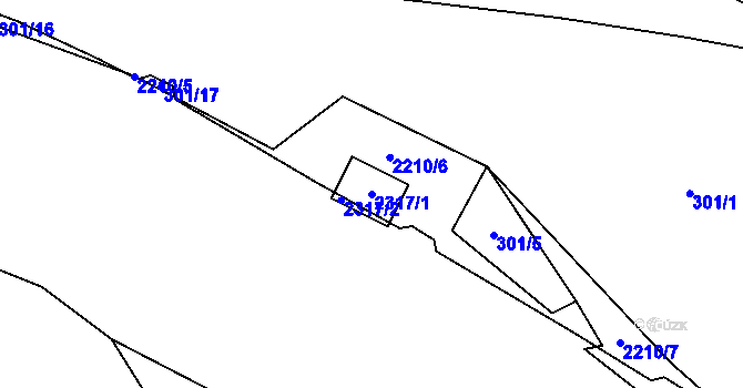 Parcela st. 2317/1 v KÚ Dolní Žandov, Katastrální mapa