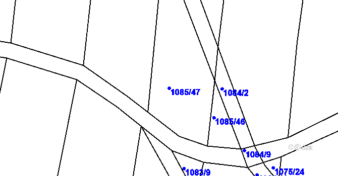 Parcela st. 1085/47 v KÚ Dolní Životice, Katastrální mapa