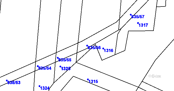 Parcela st. 835/56 v KÚ Dolní Životice, Katastrální mapa