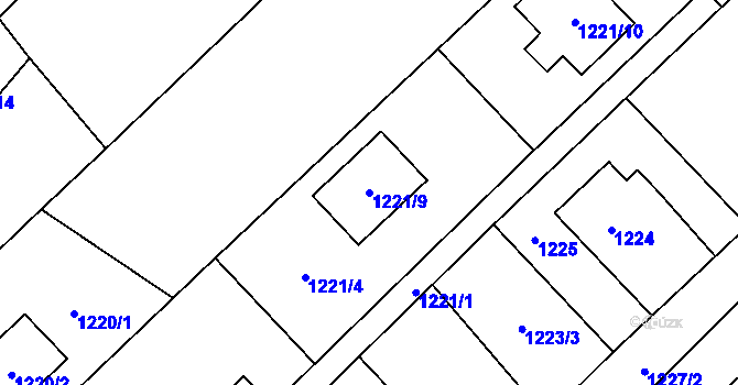 Parcela st. 1221/9 v KÚ Dolní Životice, Katastrální mapa