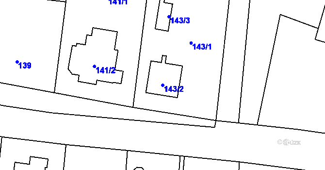 Parcela st. 143/2 v KÚ Dolní Životice, Katastrální mapa