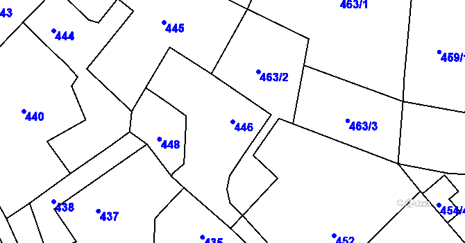 Parcela st. 446 v KÚ Dolní Životice, Katastrální mapa