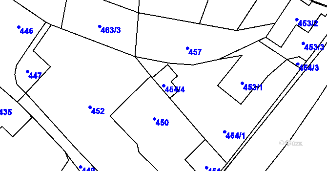 Parcela st. 454/4 v KÚ Dolní Životice, Katastrální mapa