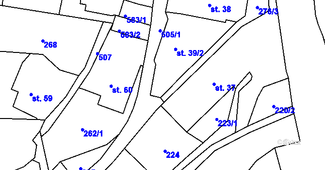 Parcela st. 39/4 v KÚ Dolní Žleb, Katastrální mapa