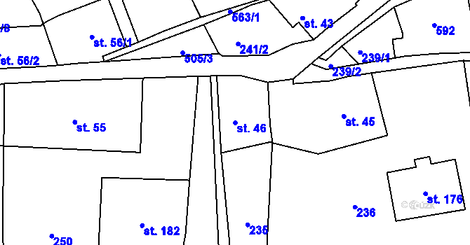 Parcela st. 46 v KÚ Dolní Žleb, Katastrální mapa